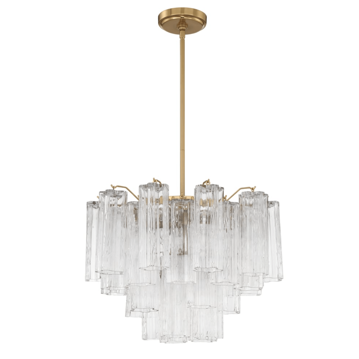 Aurora Murano Chandelier Glass Tube Layered Amber - Blowlighting