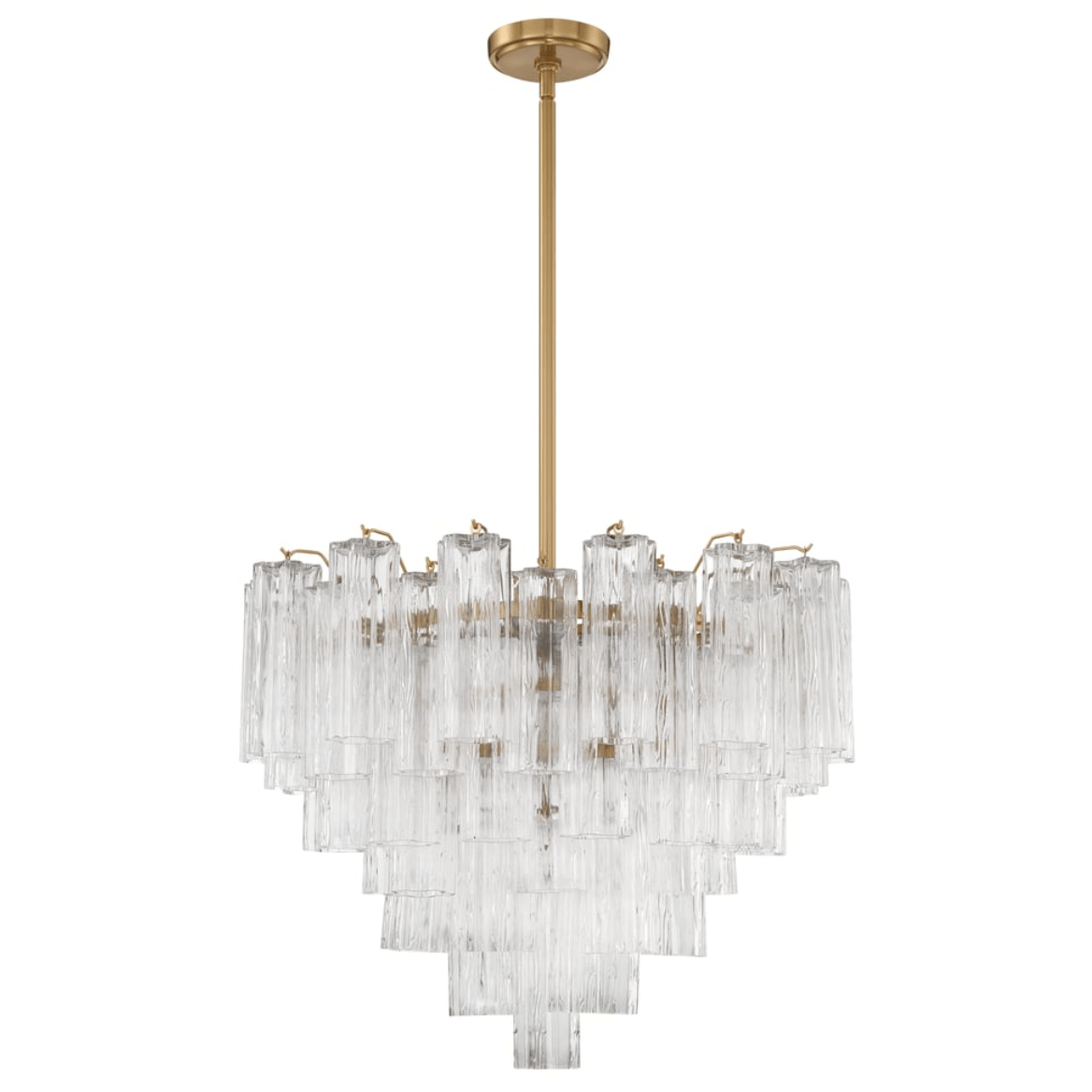 Aurora Murano Chandelier Glass Tube Layered Amber - Blowlighting