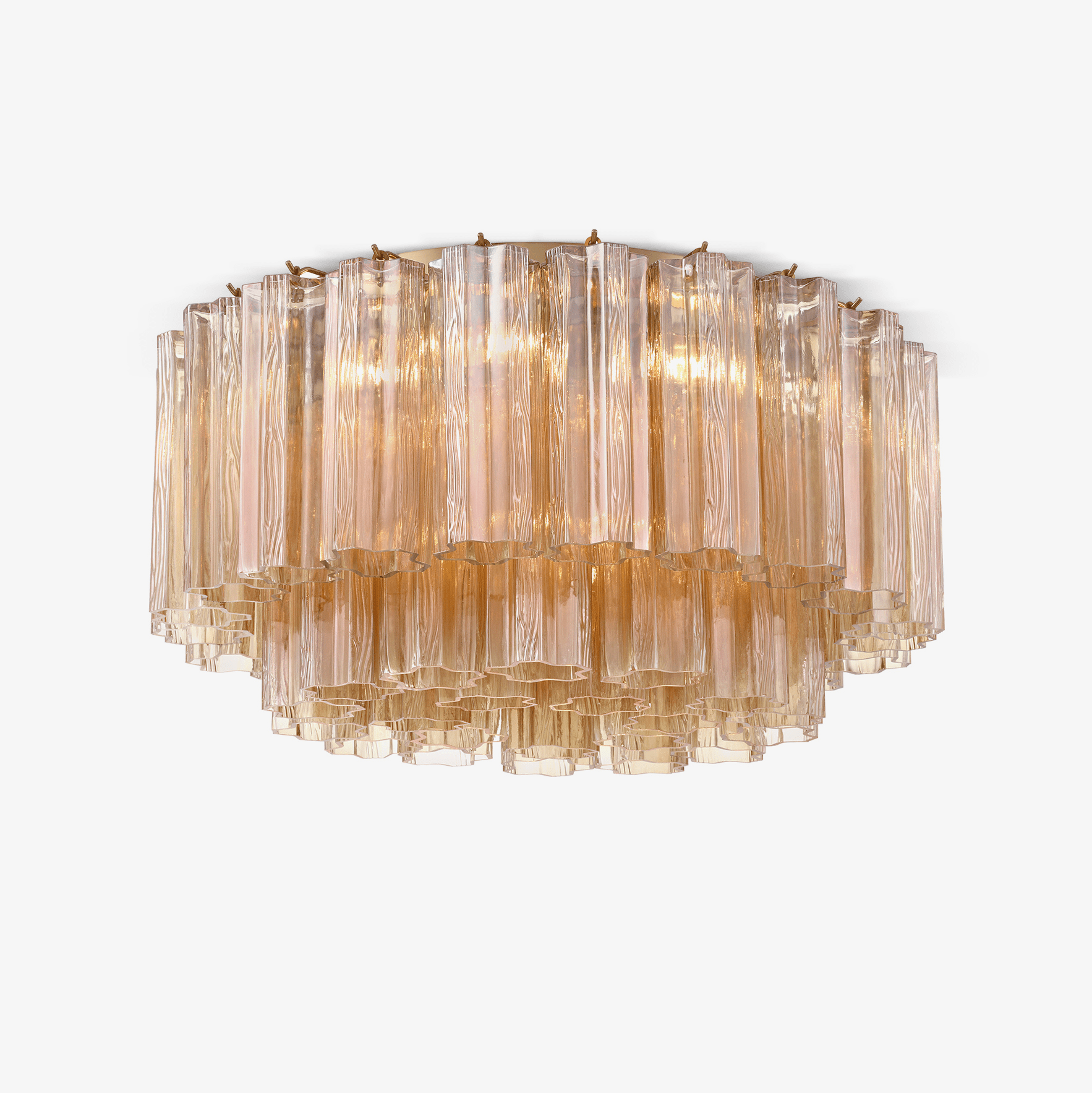 Aurora Ceiling Lamp Glass Tube Layered Amber - Blowlighting