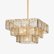 Aurora Chandelier Champagne Piastre Glass Modern - Blowlighting