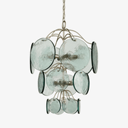 Aurora Chandelier Rovigo Recycled Glass Disc Modern Flowing - Blowlighting