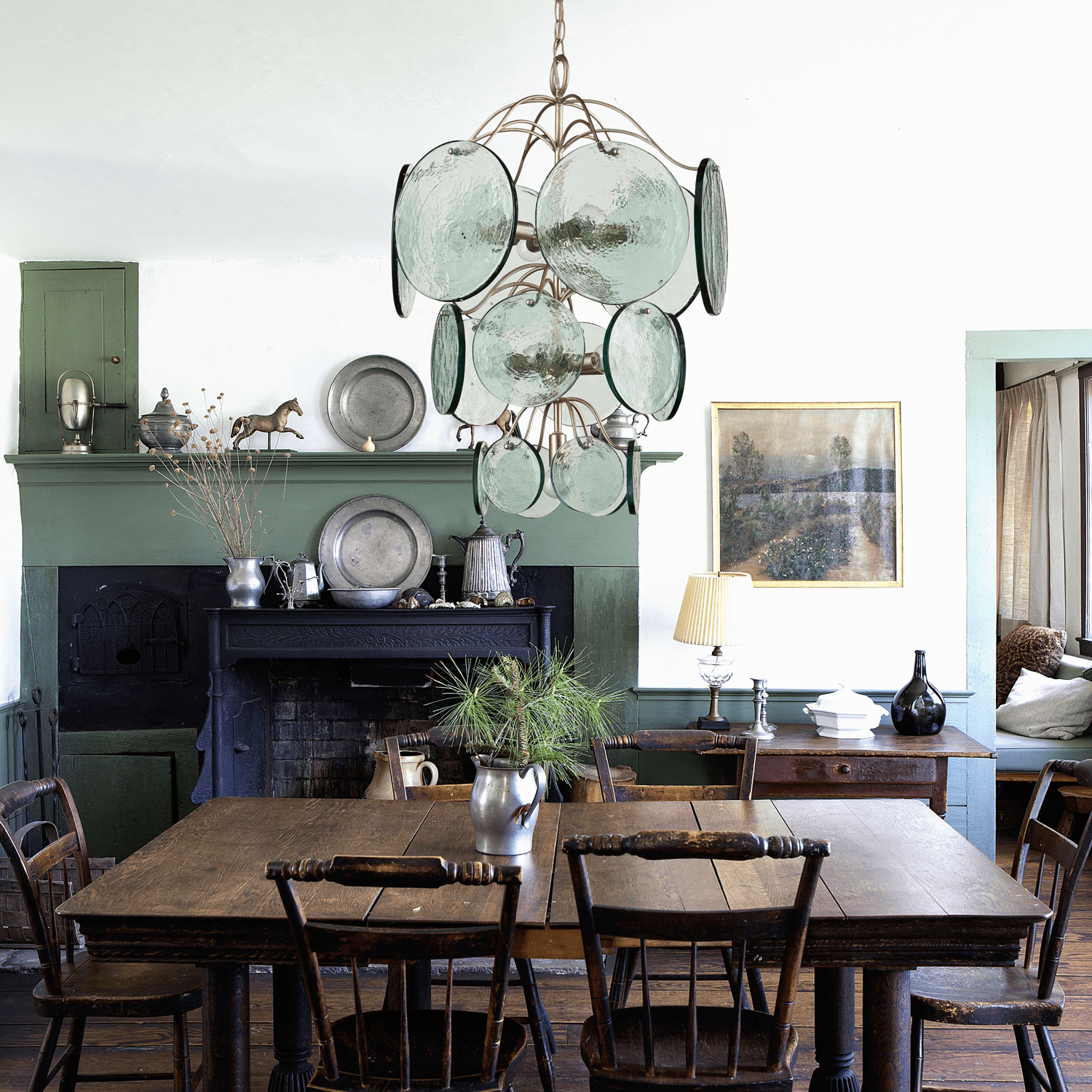 Aurora Chandelier Rovigo Recycled Glass Disc Modern Flowing - Blowlighting