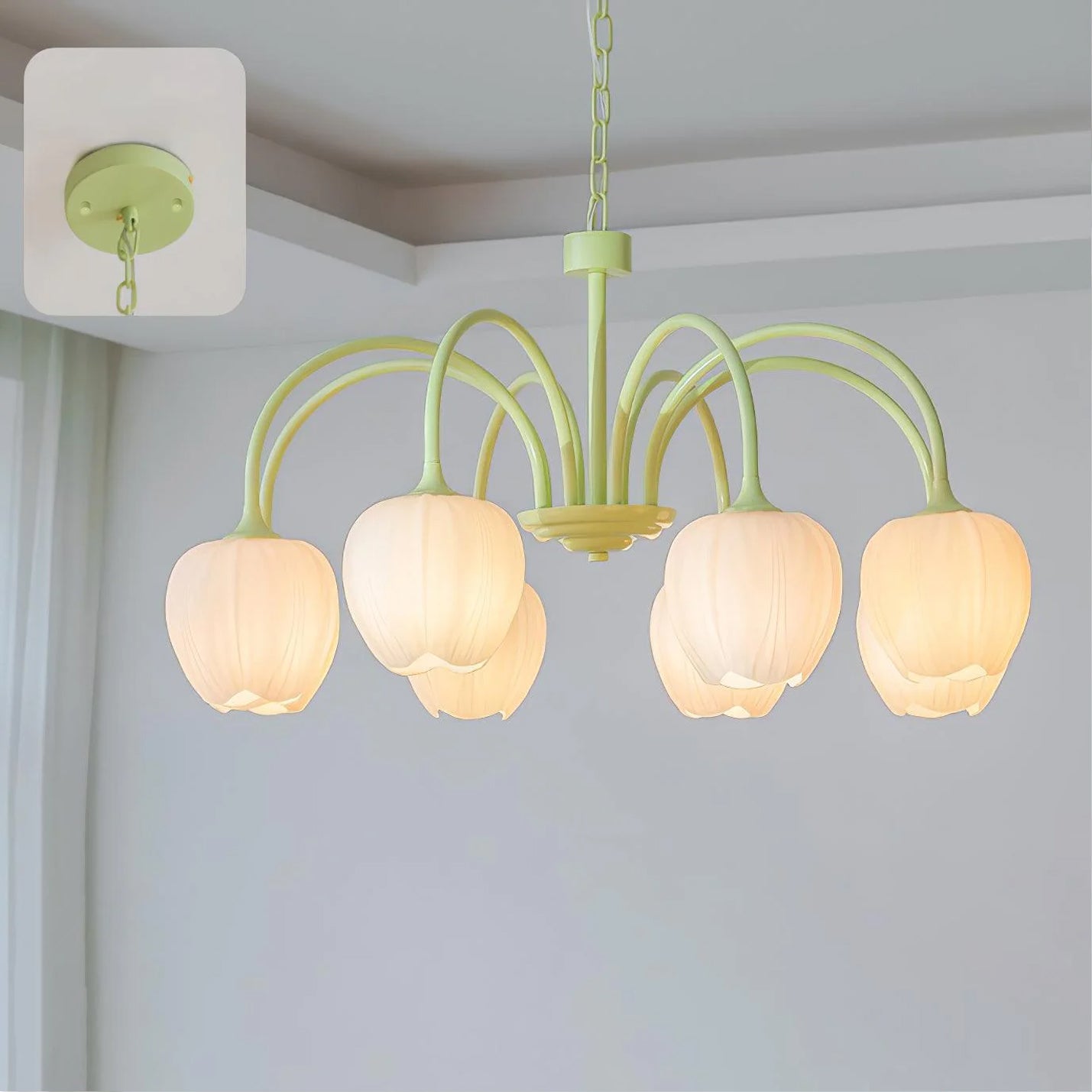 Tulip Matcha Chandelier - Blowlighting