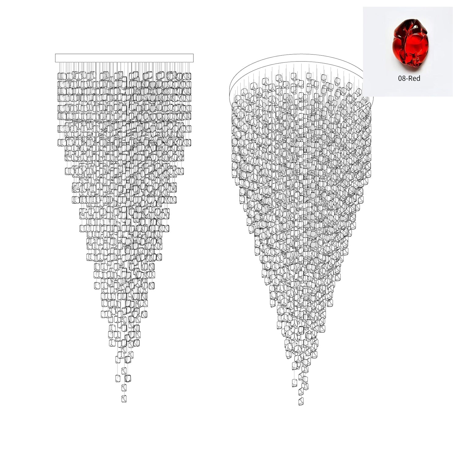 Veshaa Postmodern Luxury Stone Crystal Chandelier - Blowlighting