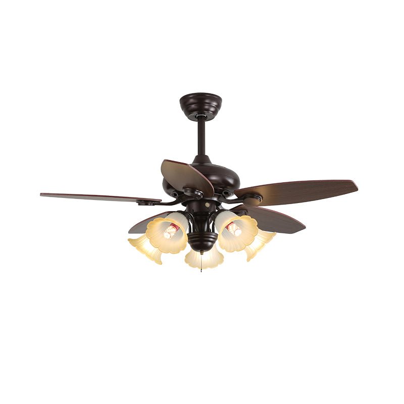Solara Classic Wood Glass Ceiling Fan Light - Blowlighting