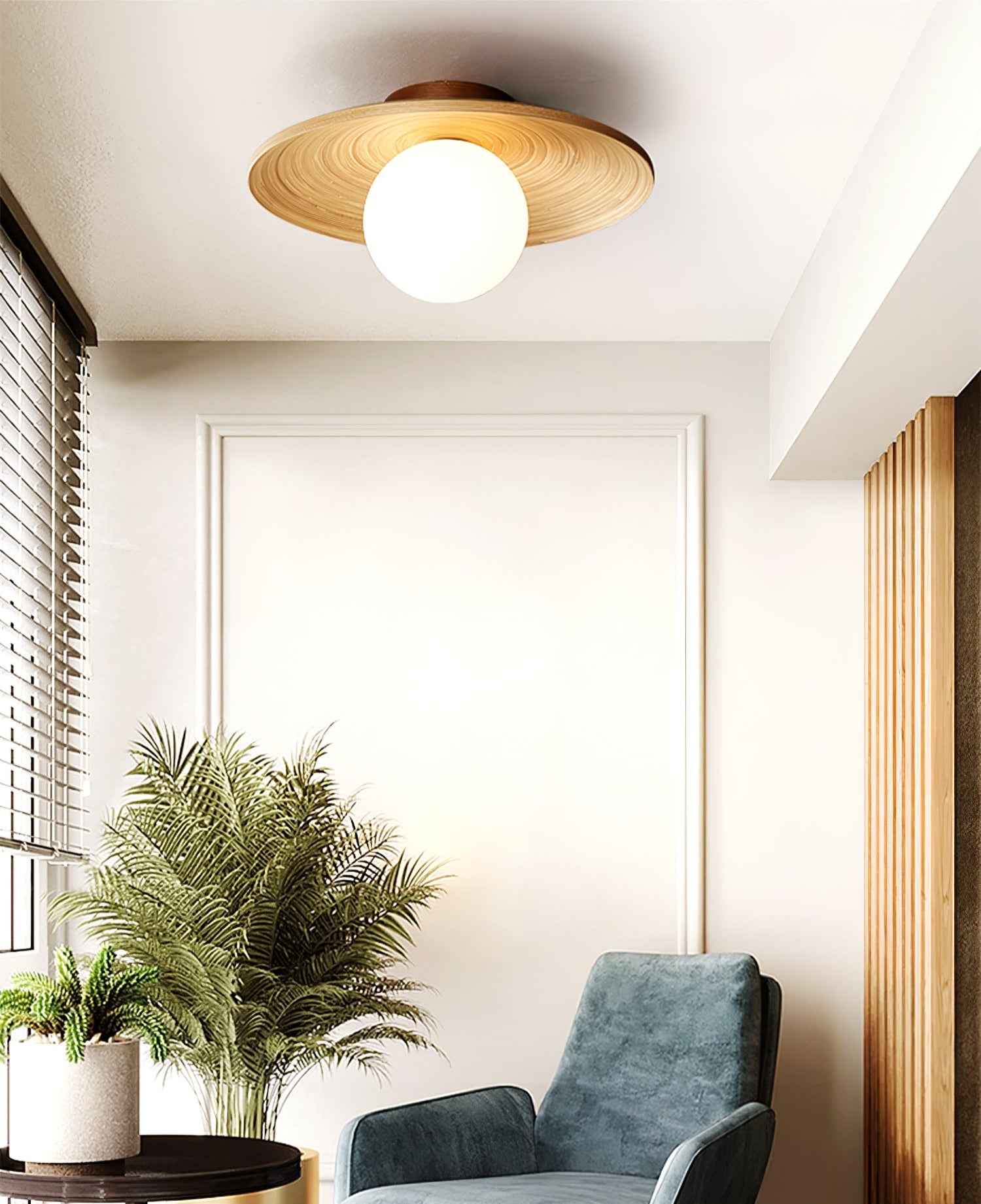 Soluna Wood Ceiling Light - Blowlighting