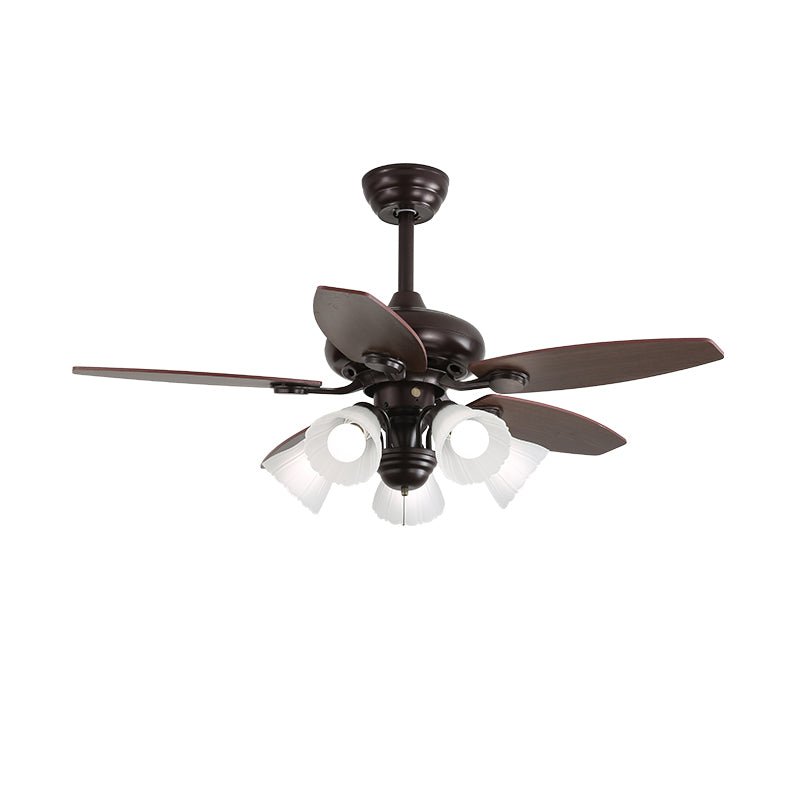 Solara Classic Wood Glass Ceiling Fan Light - Blowlighting