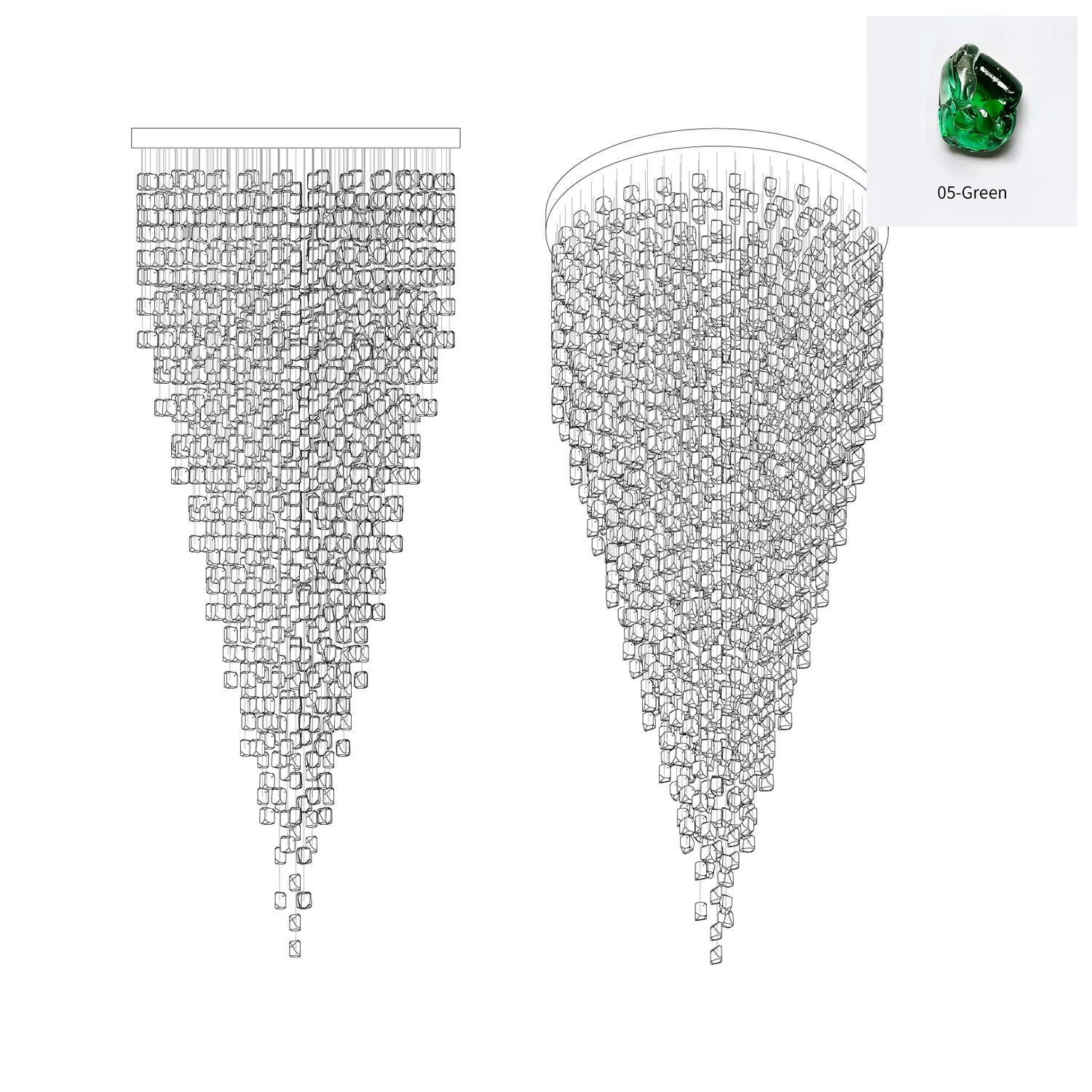 Veshaa Postmodern Luxury Stone Crystal Chandelier - Blowlighting