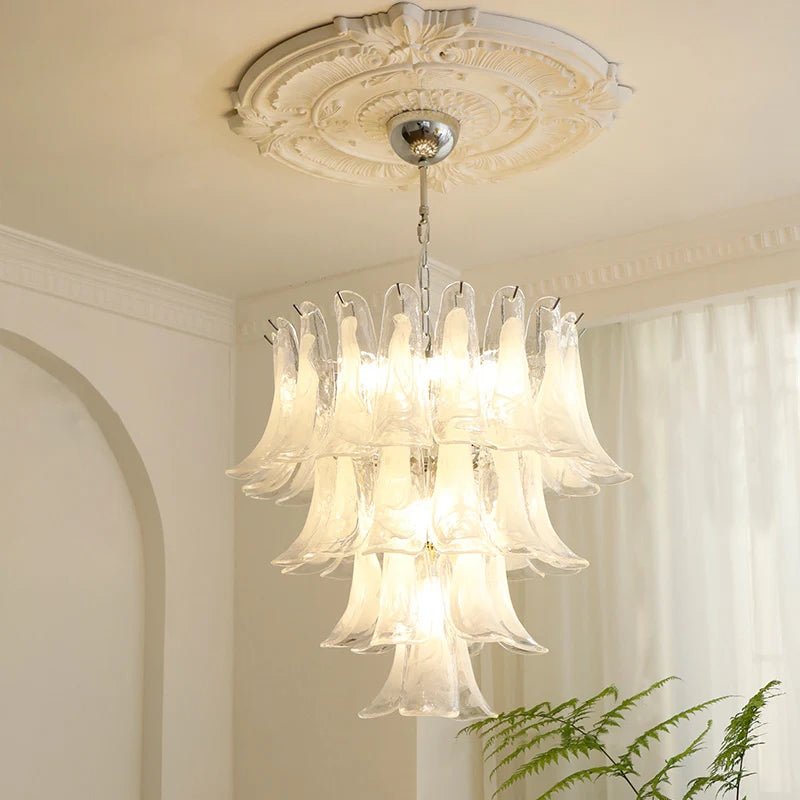 Aurora Chandelier Murano Glass Petals Vintage - Blowlighting