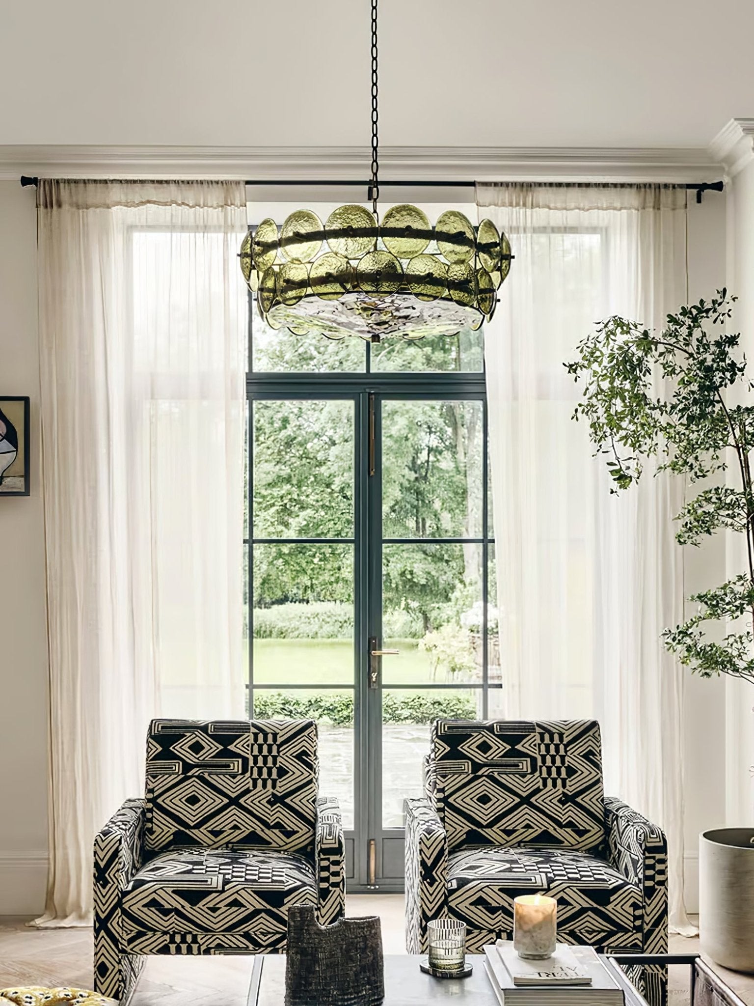 Aurora Chandelier Murano Glass Disc Vintage - Blowlighting