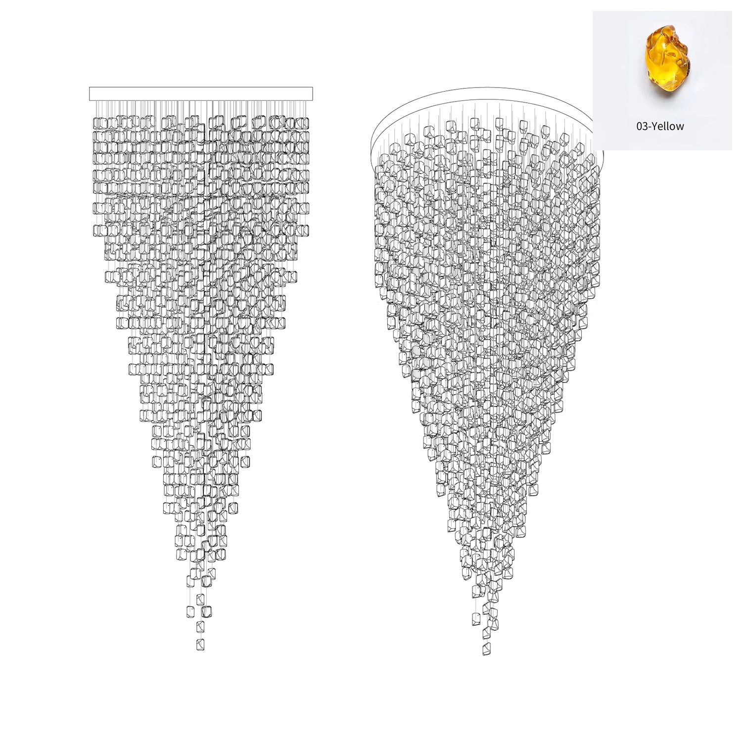 Veshaa Postmodern Luxury Stone Crystal Chandelier - Blowlighting