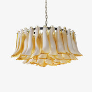 Aurora Chandelier Amber Murano Glass Petal Elegant - Blowlighting
