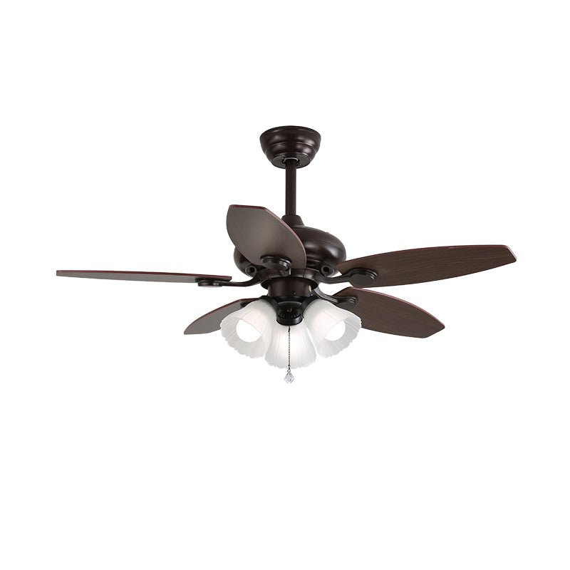 Solara Classic Wood Glass Ceiling Fan Light - Blowlighting
