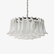 Aurora Chandelier White Murano Glass Petal Elegant - Blowlighting