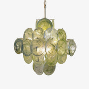 Aurora Chandelier Green Murano Glass Disc Nature - Blowlighting