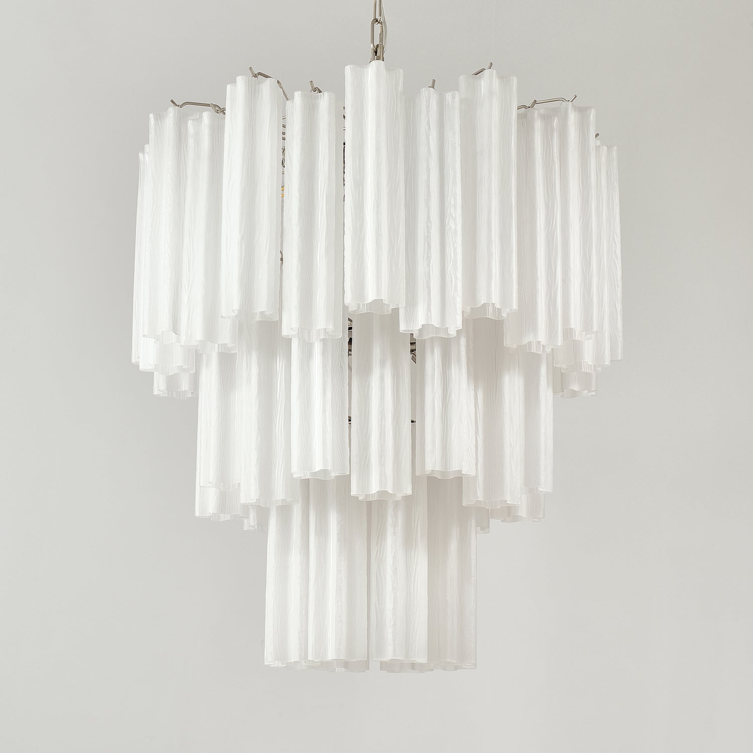 Aurora Chandelier Frosted Glass Tubes Layered Minimalist - Blowlighting