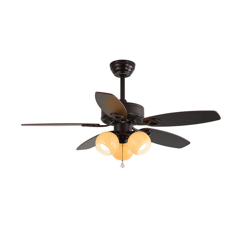 Solara Classic Wood Glass Ceiling Fan Light - Blowlighting