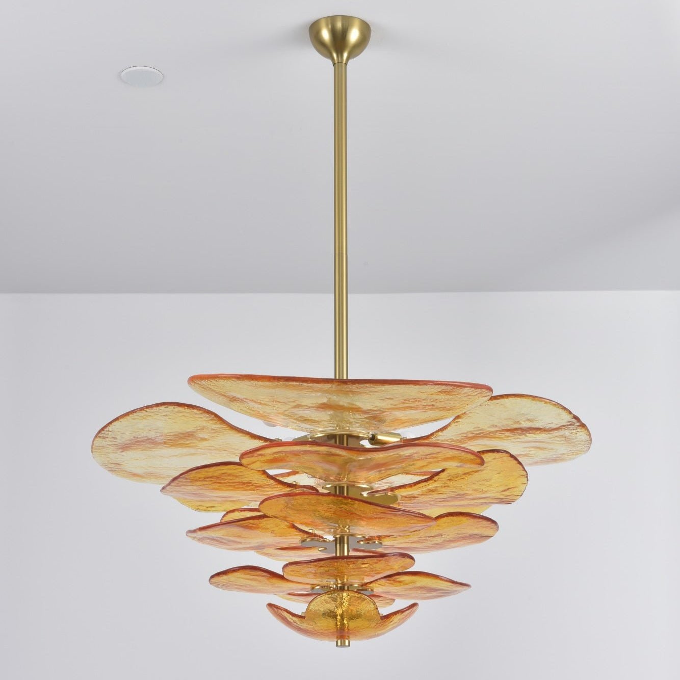 Aurora Chandelier Gold Murano Glass Petal Luxury - Blowlighting