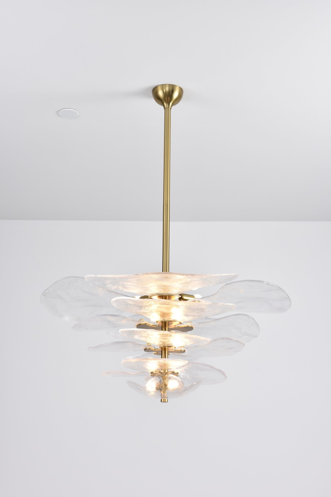 Aurora Chandelier Gold Murano Glass Petal Luxury - Blowlighting