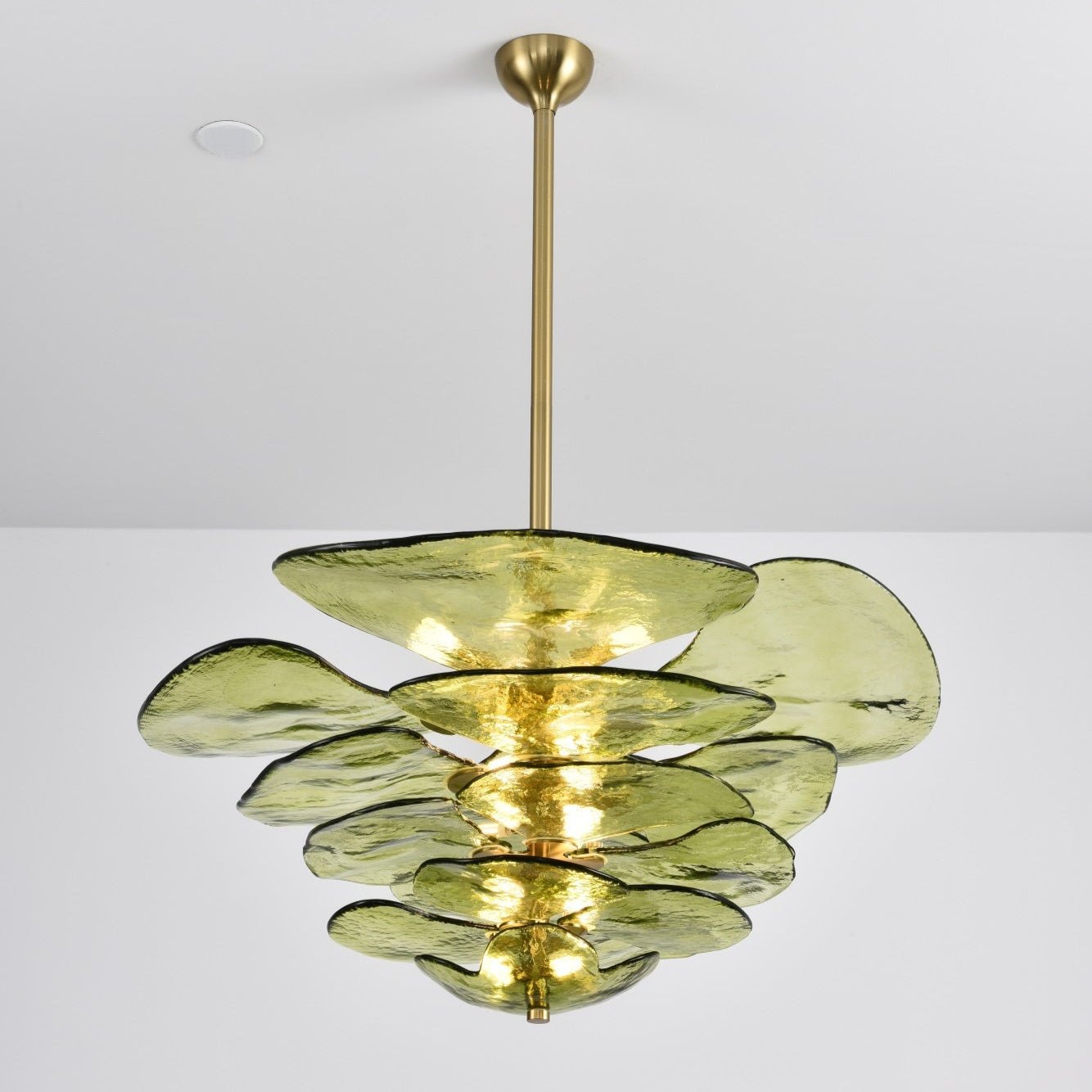 Aurora Chandelier Gold Murano Glass Petal Luxury - Blowlighting