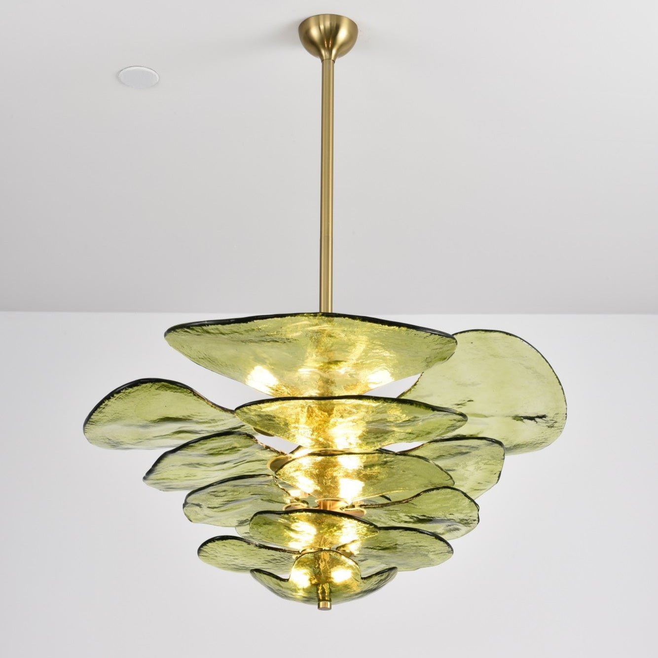 Aurora Chandelier Gold Murano Glass Petal Luxury - Blowlighting