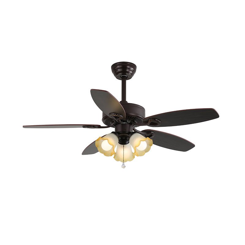 Solara Classic Wood Glass Ceiling Fan Light - Blowlighting