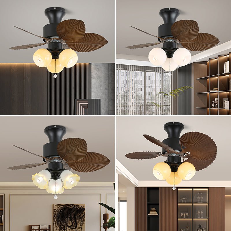 Liora Tropical Glass Ceiling Fan Light - Blowlighting