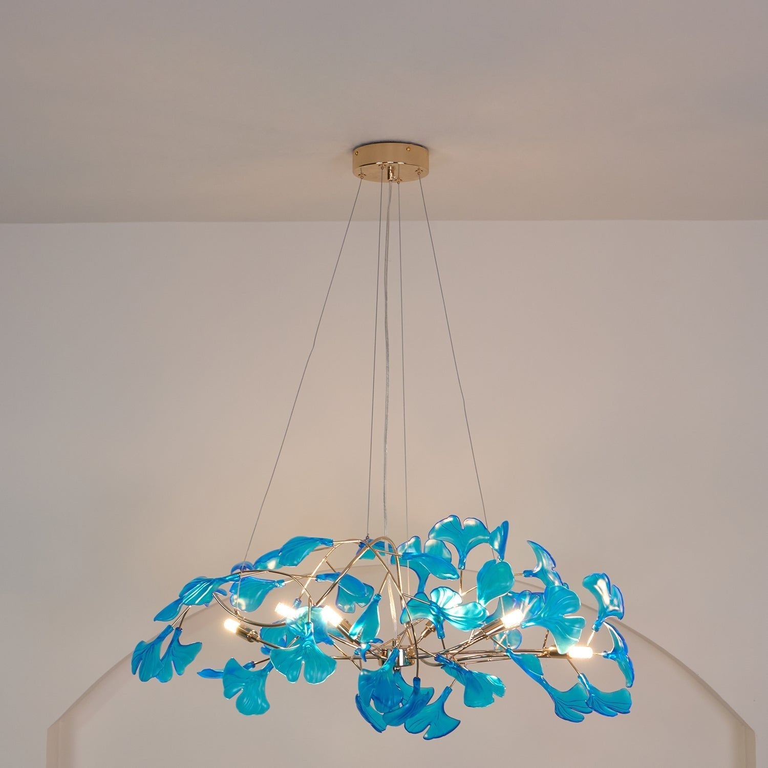 Eurvinen Luxury Ginkgo Leaf Metal Chandelier - Blowlighting