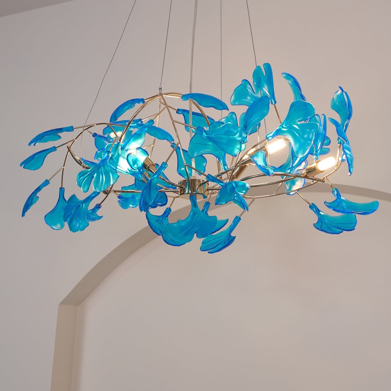Eurvinen Luxury Ginkgo Leaf Metal Chandelier - Blowlighting