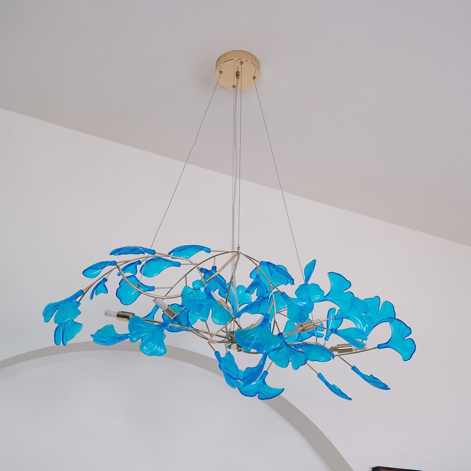 Eurvinen Luxury Ginkgo Leaf Metal Chandelier - Blowlighting