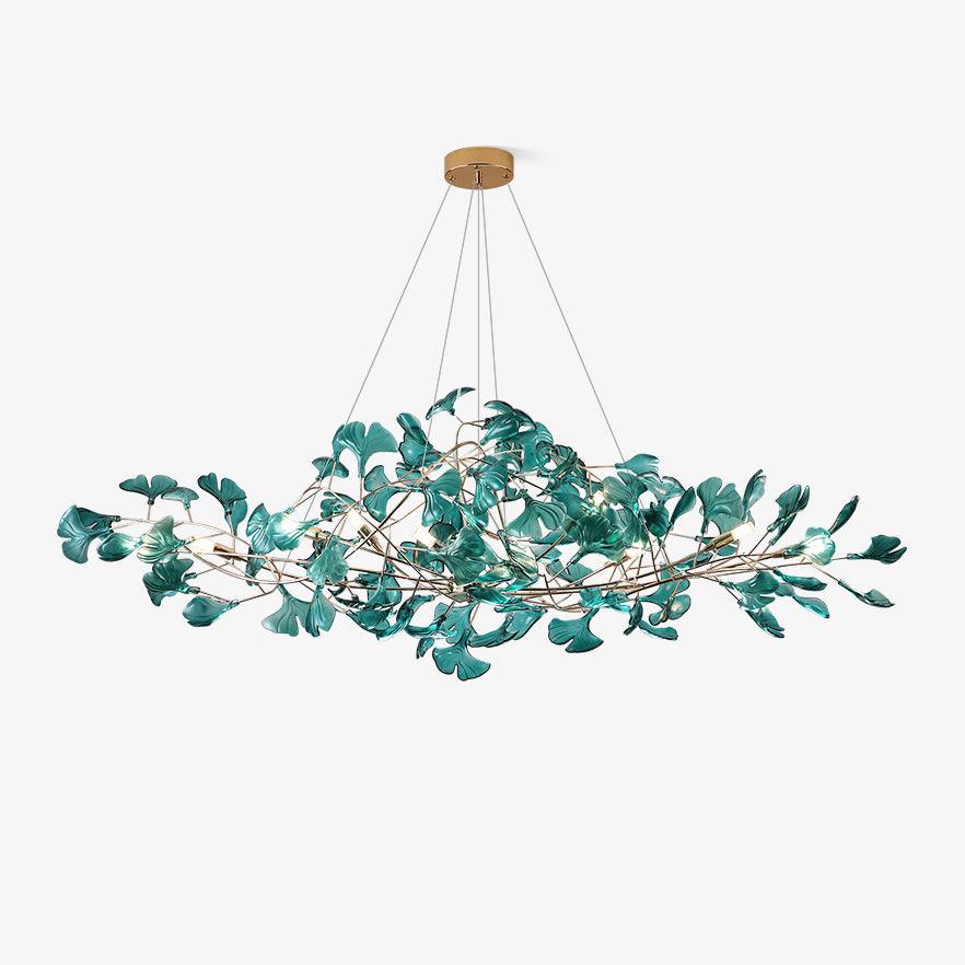 Eurvinen Luxury Ginkgo Leaf Metal Chandelier - Blowlighting