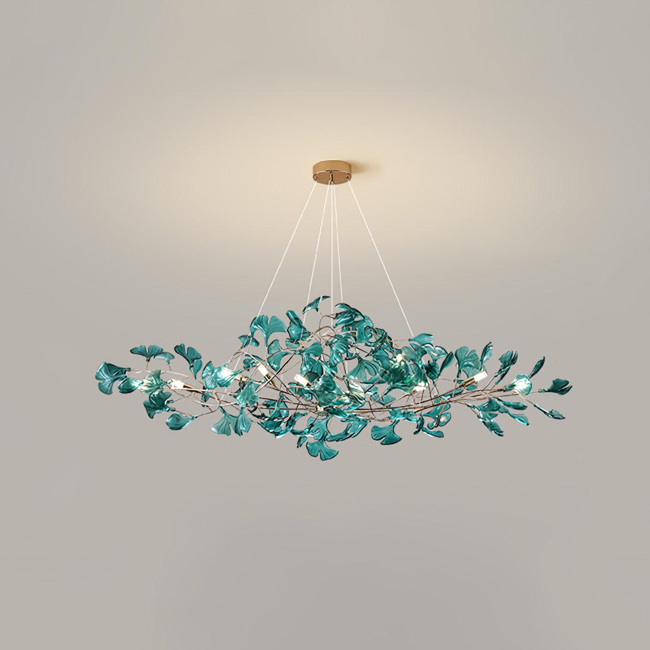 Eurvinen Luxury Ginkgo Leaf Metal Chandelier - Blowlighting
