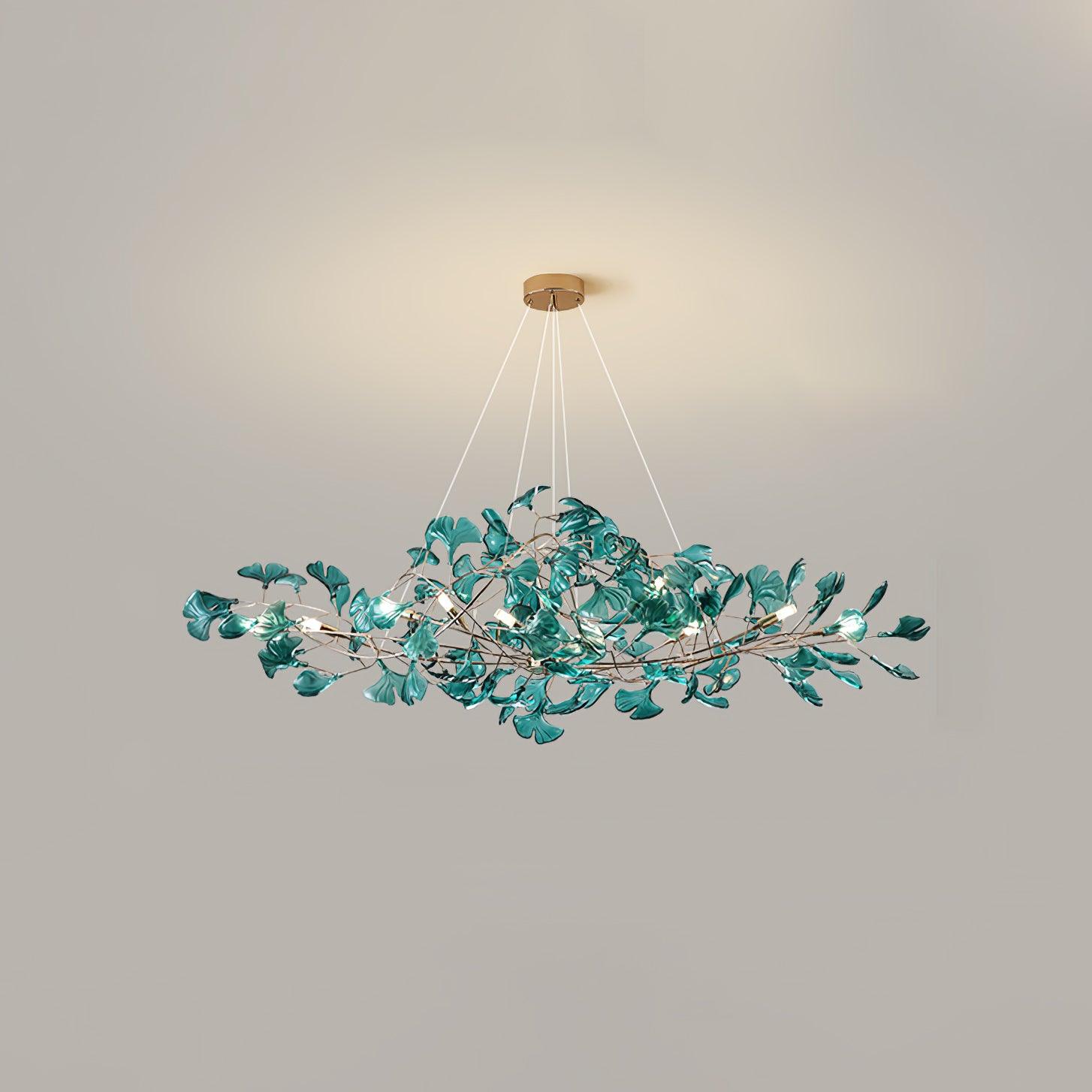 Eurvinen Luxury Ginkgo Leaf Metal Chandelier - Blowlighting
