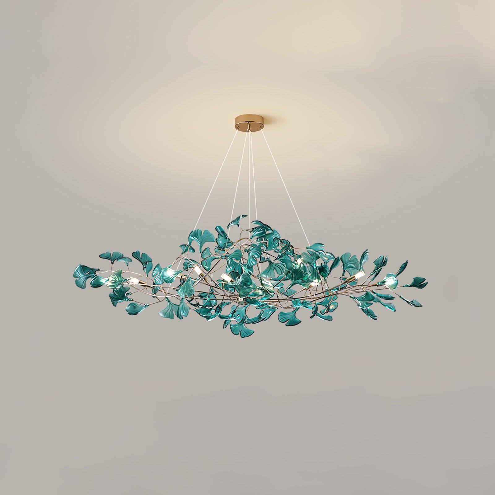 Eurvinen Luxury Ginkgo Leaf Metal Chandelier - Blowlighting