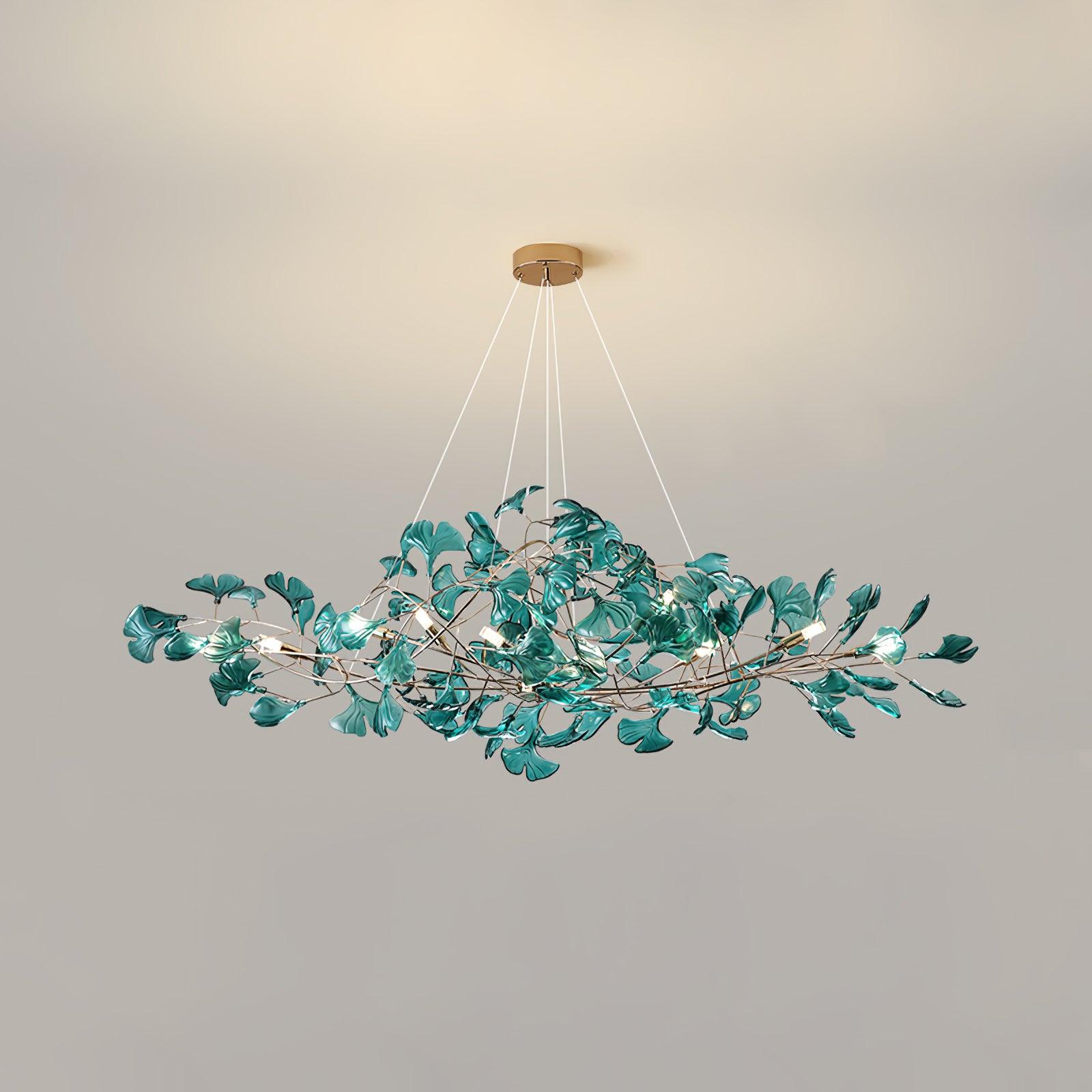Eurvinen Luxury Ginkgo Leaf Metal Chandelier - Blowlighting