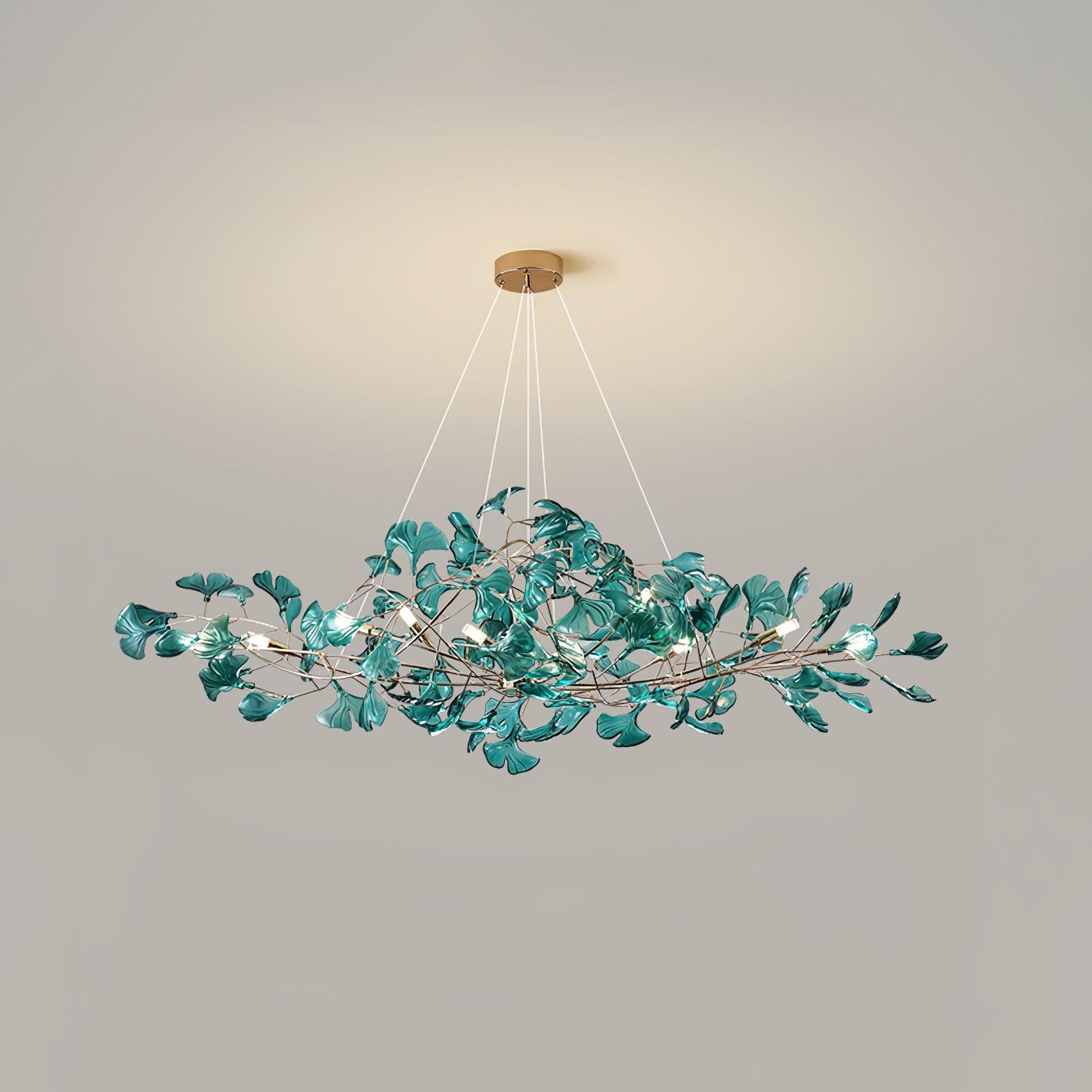 Eurvinen Luxury Ginkgo Leaf Metal Chandelier - Blowlighting