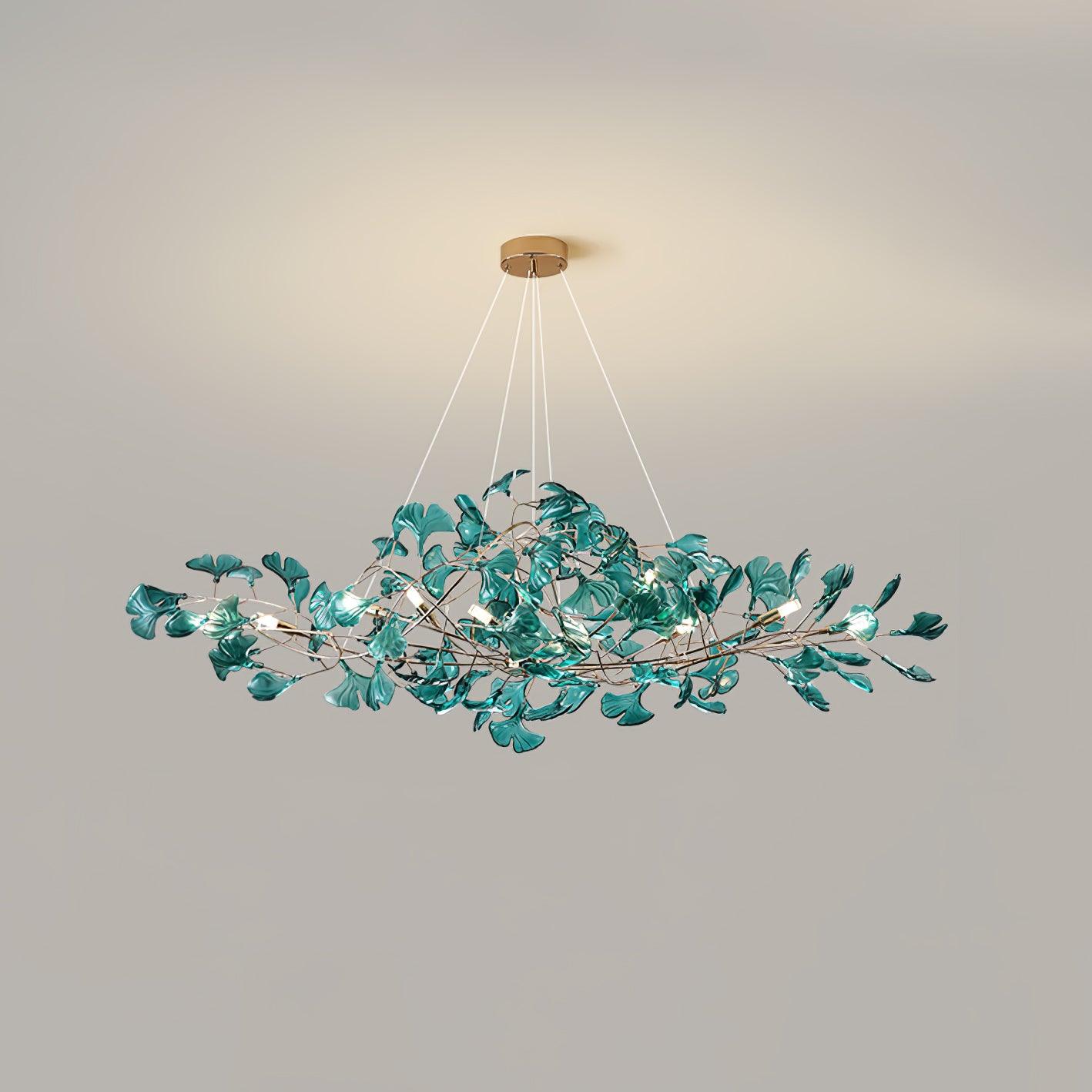 Eurvinen Luxury Ginkgo Leaf Metal Chandelier - Blowlighting