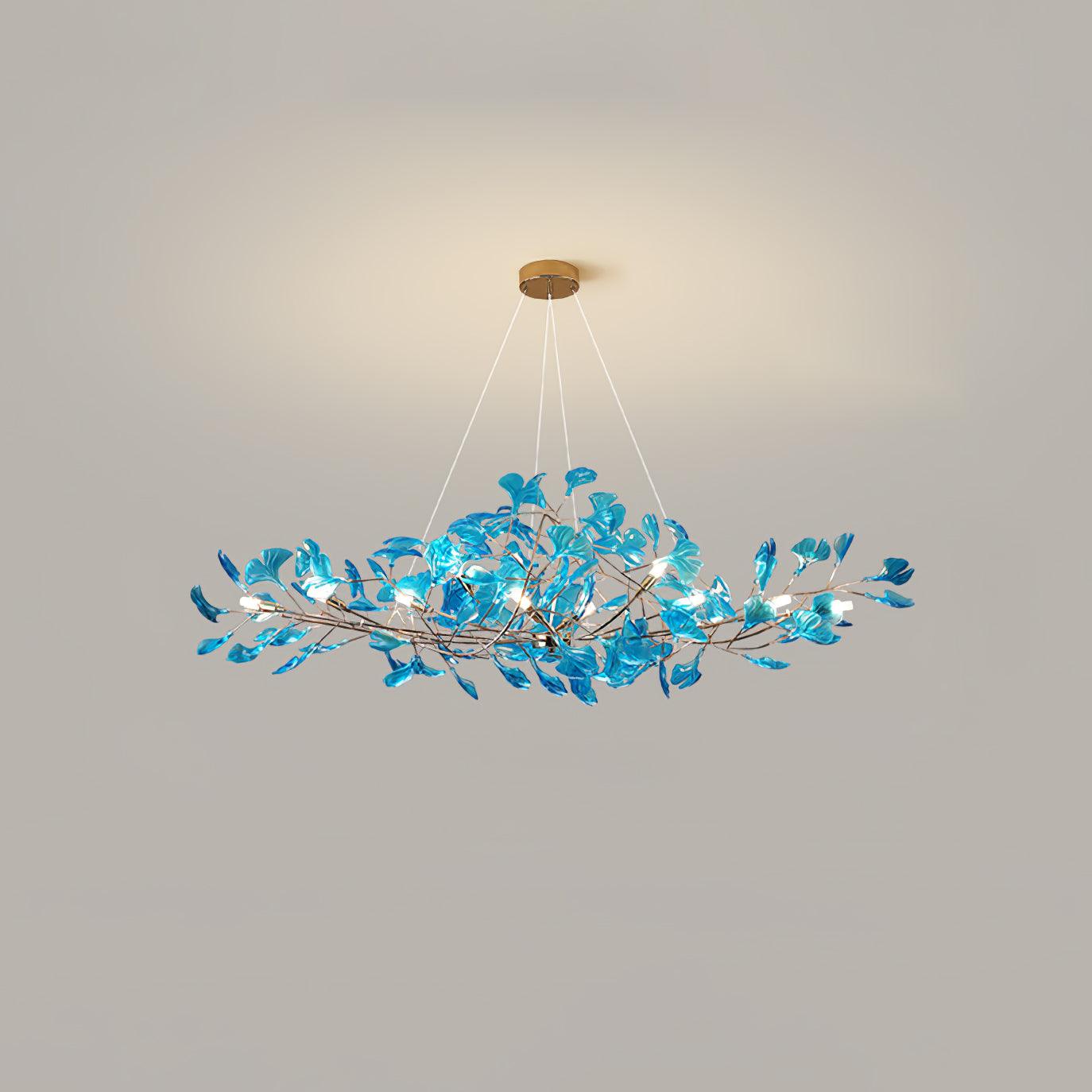 Eurvinen Luxury Ginkgo Leaf Metal Chandelier - Blowlighting