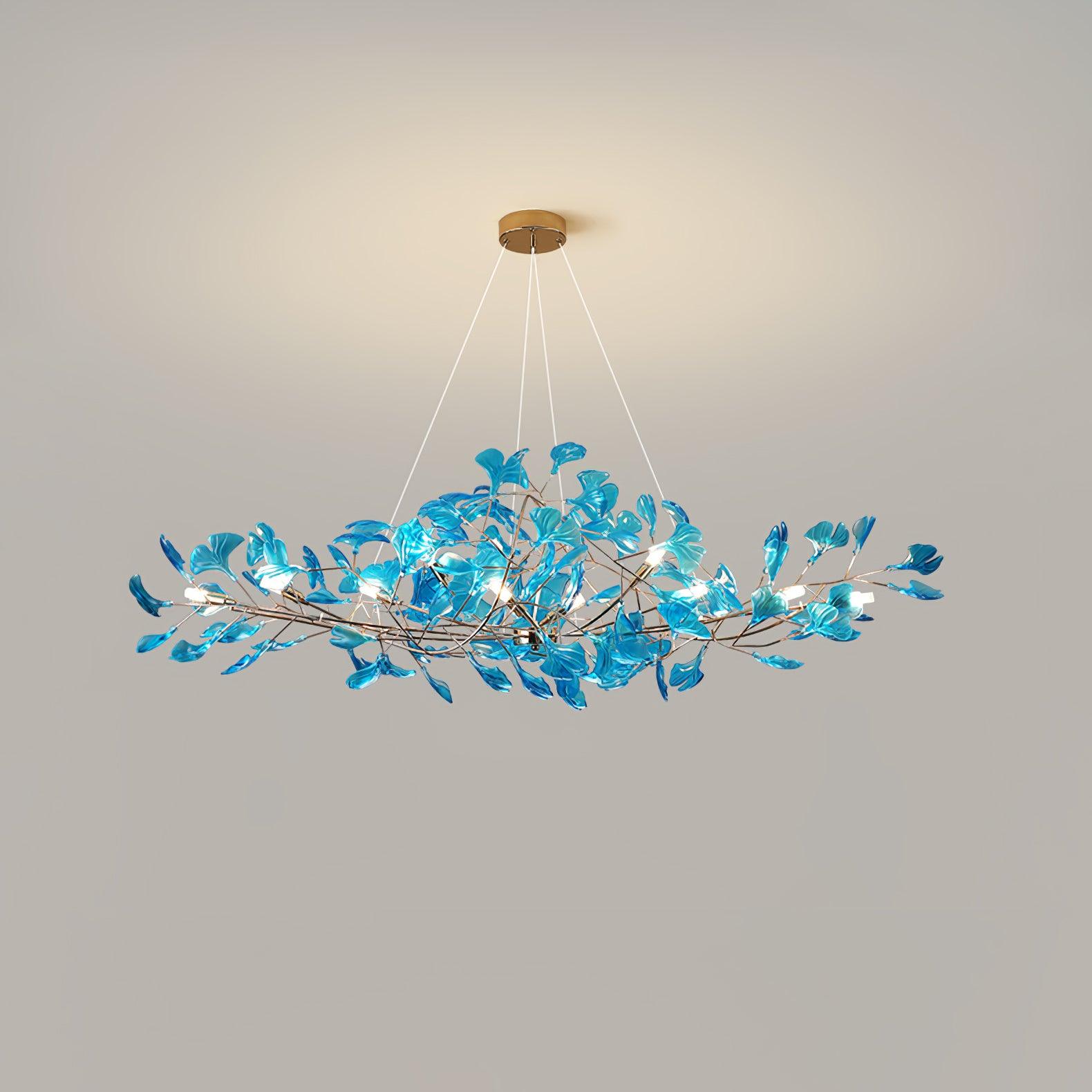 Eurvinen Luxury Ginkgo Leaf Metal Chandelier - Blowlighting