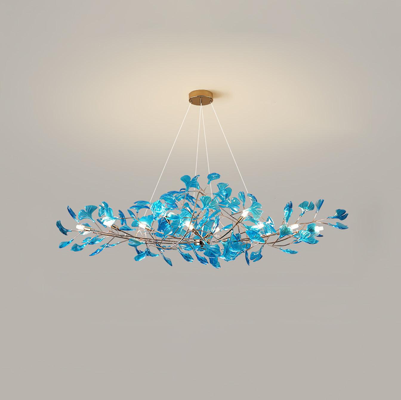 Eurvinen Luxury Ginkgo Leaf Metal Chandelier - Blowlighting