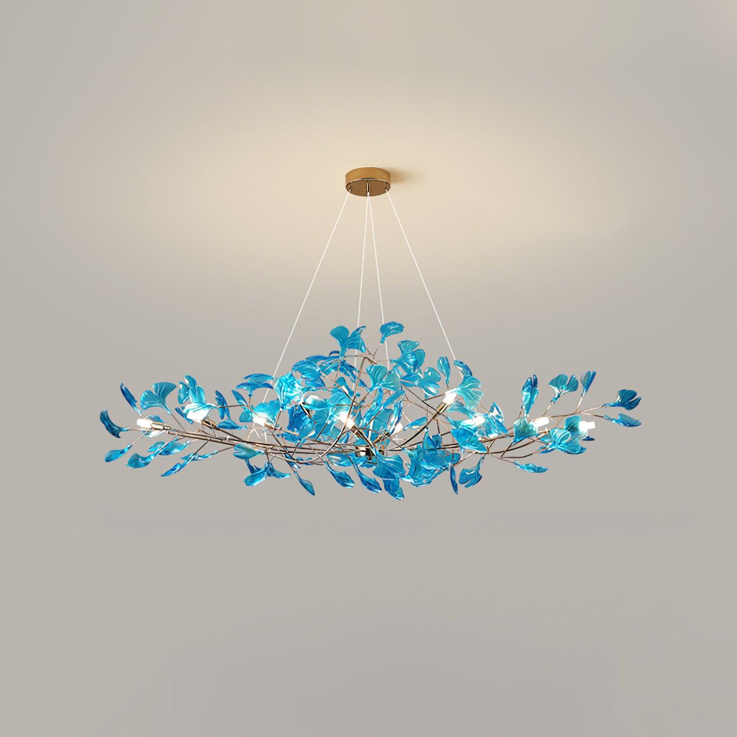 Eurvinen Luxury Ginkgo Leaf Metal Chandelier - Blowlighting