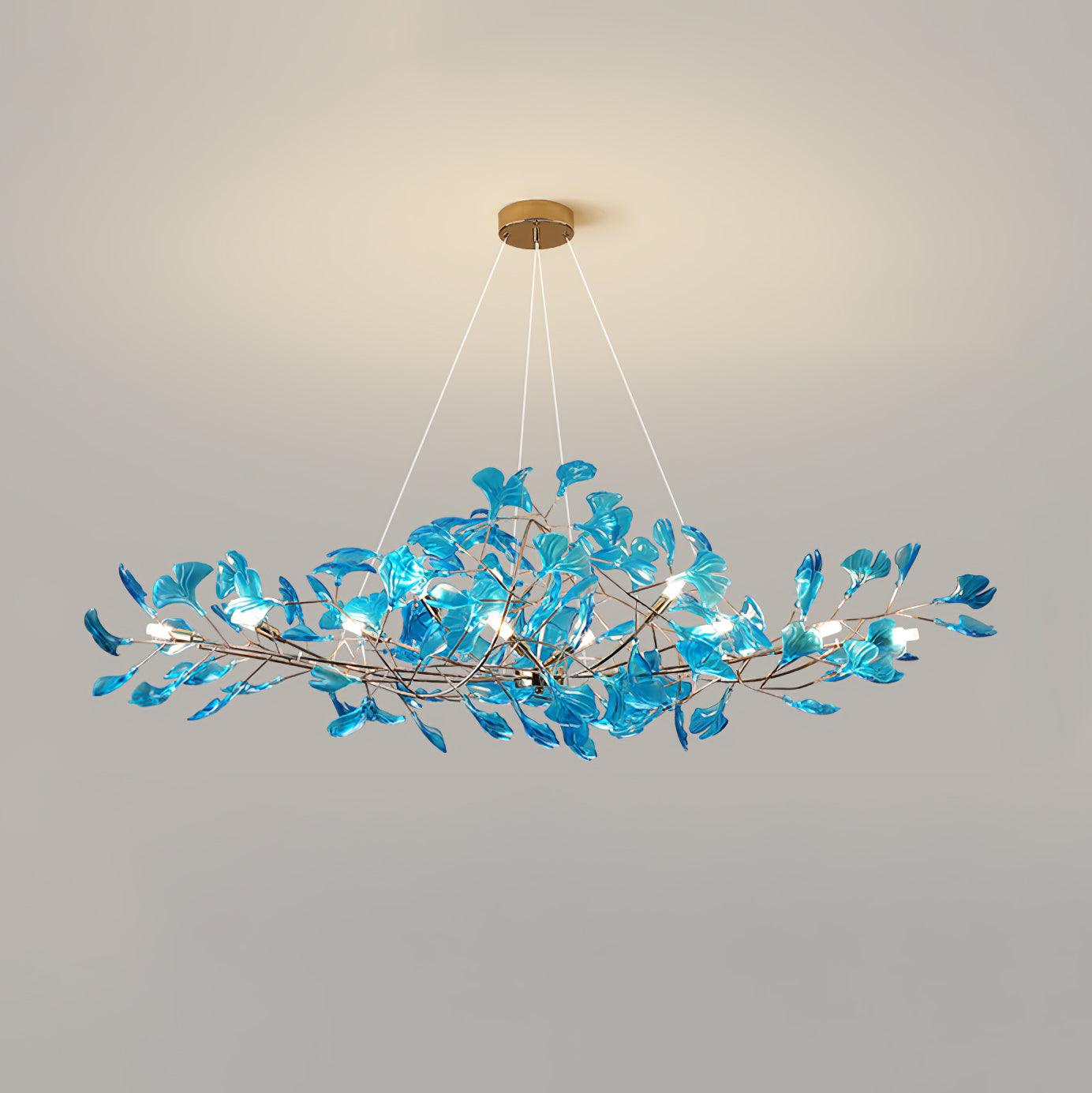 Eurvinen Luxury Ginkgo Leaf Metal Chandelier - Blowlighting