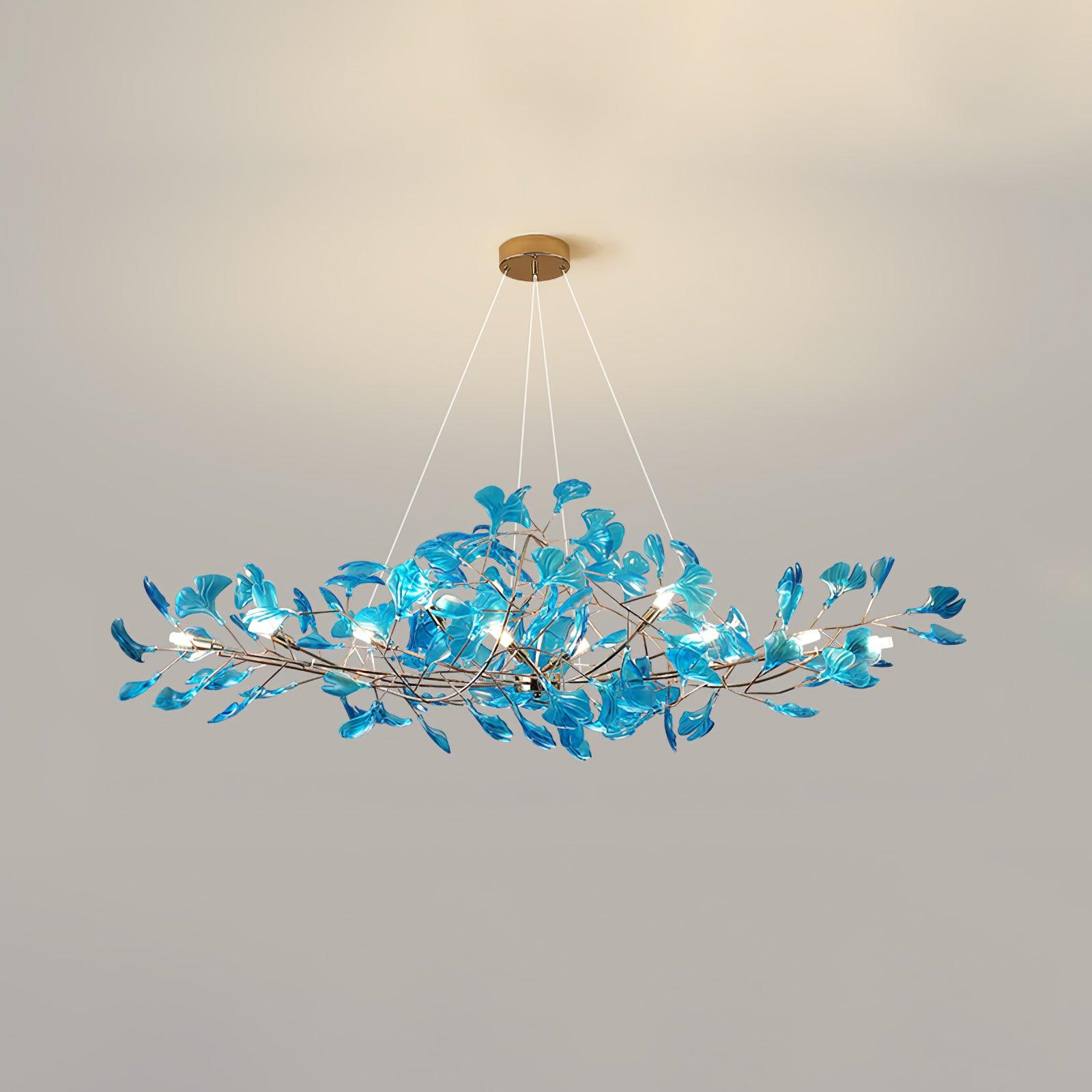 Eurvinen Luxury Ginkgo Leaf Metal Chandelier - Blowlighting