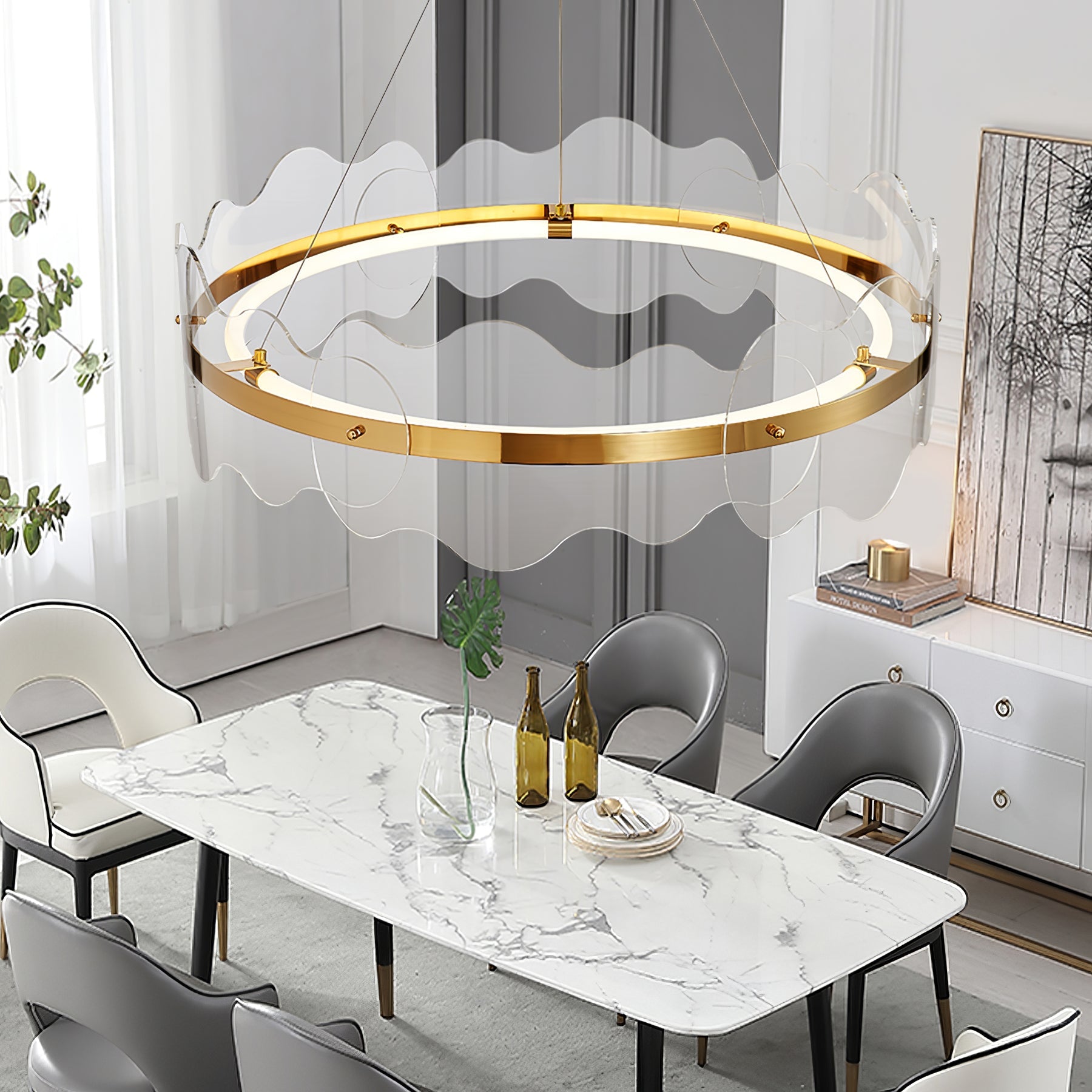 Acrylic Wave Chandelier - Blowlighting