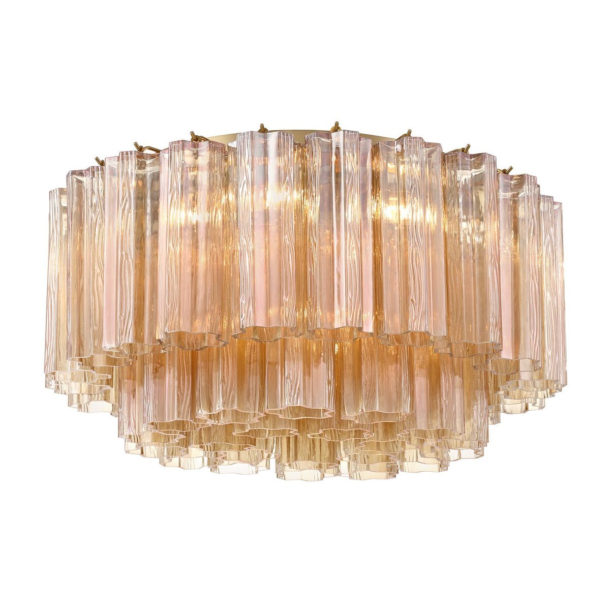 Aurora Ceiling Lamp Glass Tube Layered Amber - Blowlighting