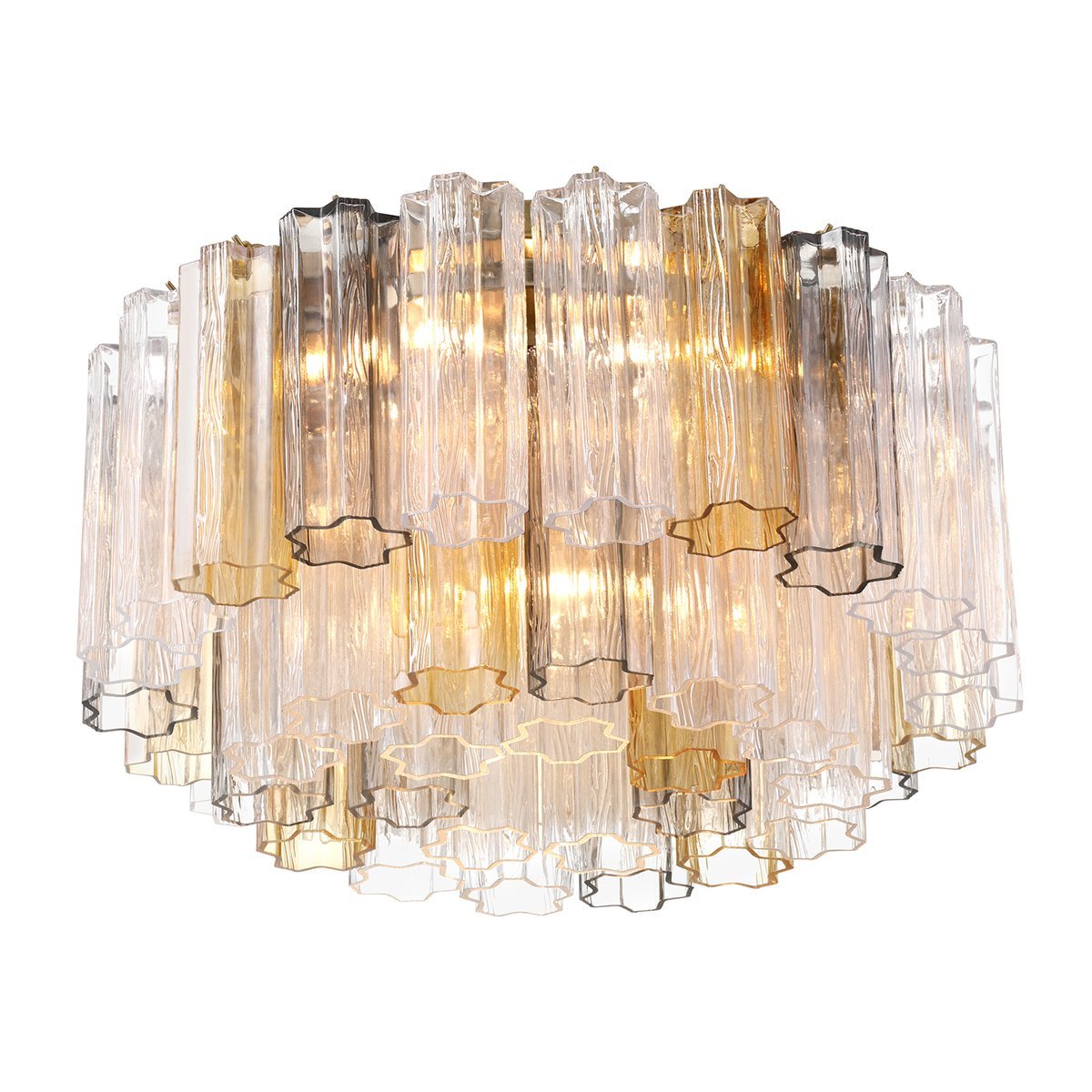 Aurora Ceiling Lamp Glass Tube Layered Amber - Blowlighting