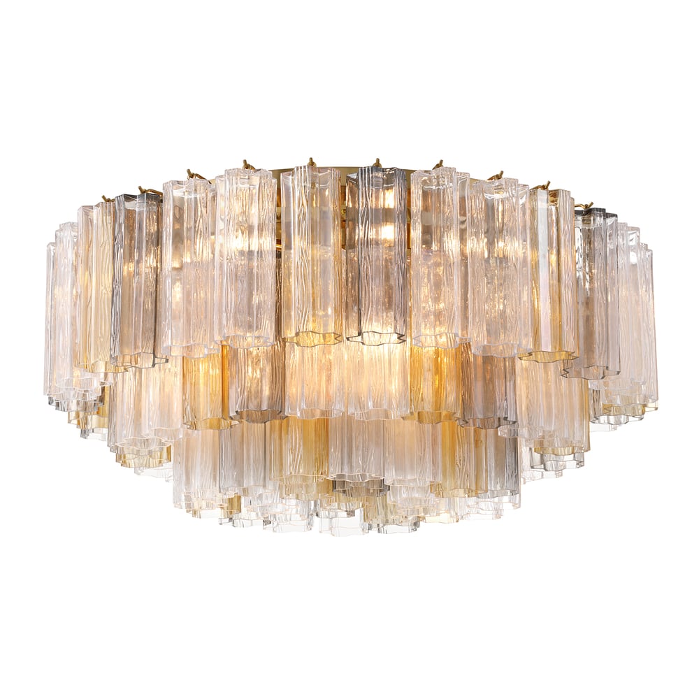 Aurora Ceiling Lamp Glass Tube Layered Amber - Blowlighting