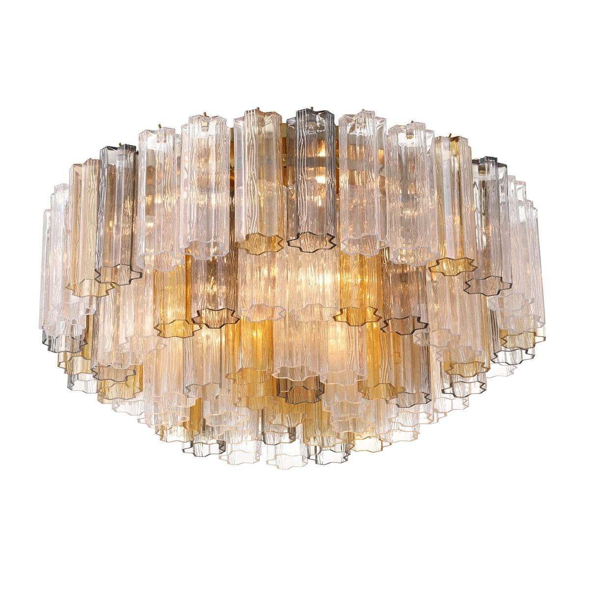 Aurora Ceiling Lamp Glass Tube Layered Amber - Blowlighting