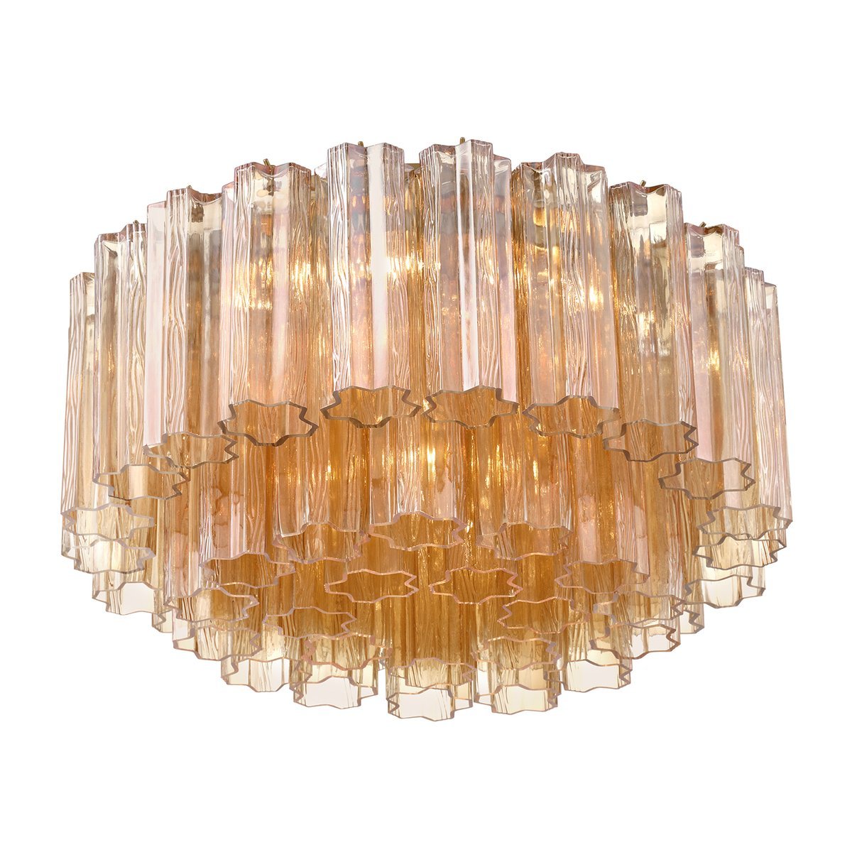 Aurora Ceiling Lamp Glass Tube Layered Amber - Blowlighting