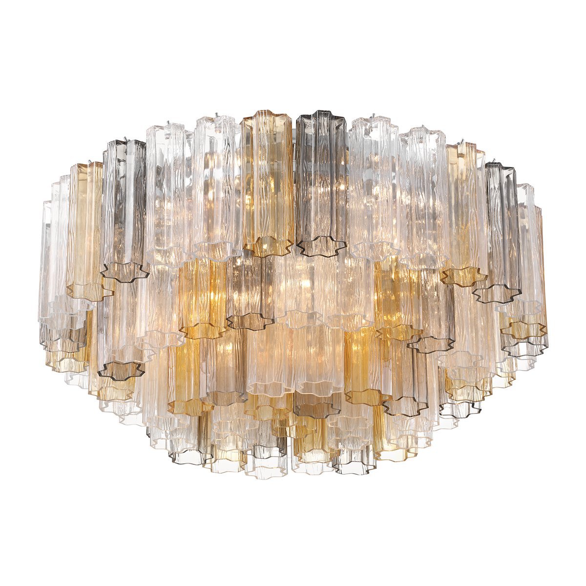 Aurora Ceiling Lamp Glass Tube Layered Amber - Blowlighting